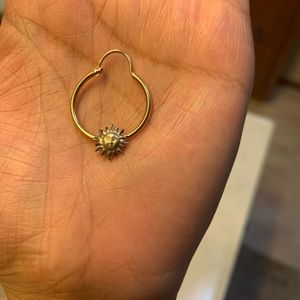 14 karat white and yellow gold hoop earrings